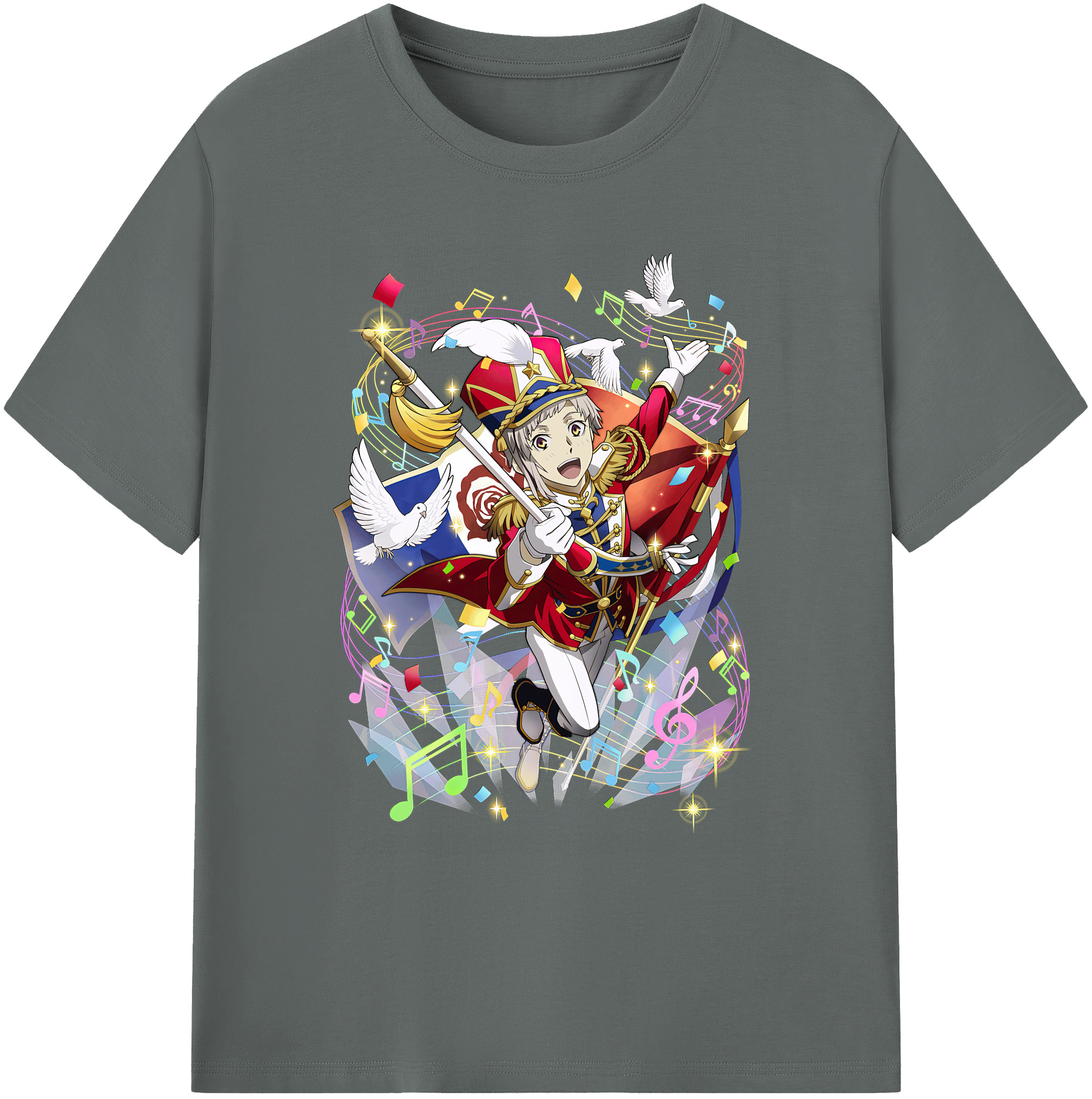 （画像用） 文豪ストレイドッグス Bungo Stray Dogs 綿100％ メンズ半袖Tシャツ｜肌触りやわらか＆通気性